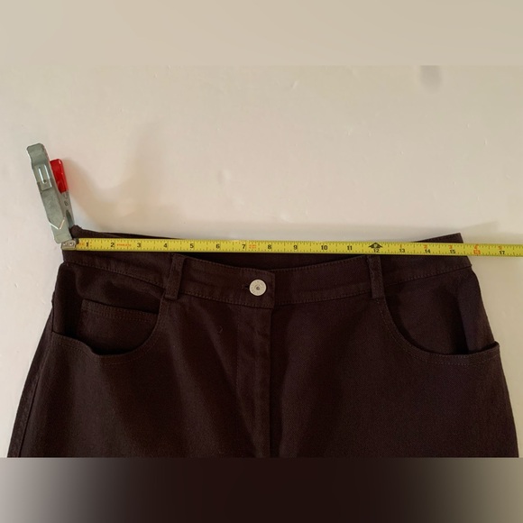 St. John Sport Womens Cotton Blend Straight Leg Pants Chocolate Brown Size 10 - Picture 7 of 10